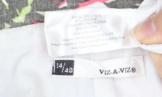 VIZA-VIZ Womens Multicoloured Floral Blazer Size 14