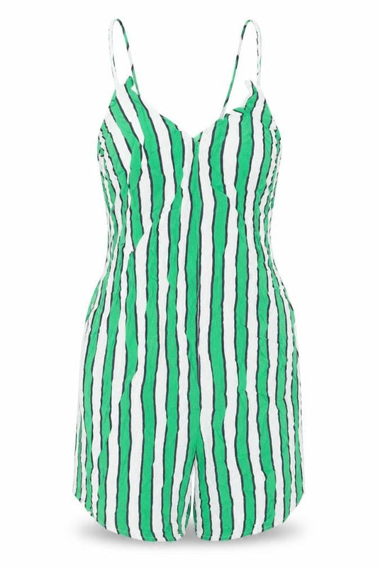 ASOS Women's Green Striped Jumpsuit, Size 8, Sleeveless