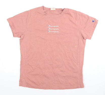 Champion Women's Pink T-Shirt M Cotton Casual