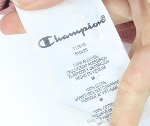 Champion Women's Pink T-Shirt M Cotton Casual