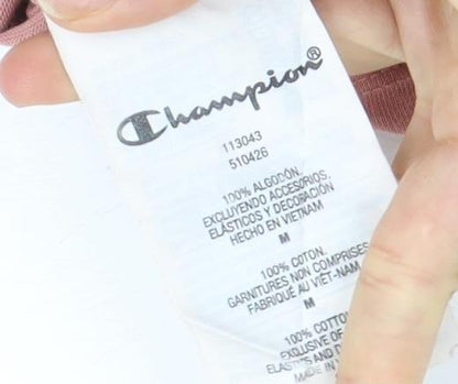 Champion Women's Pink T-Shirt M Cotton Casual