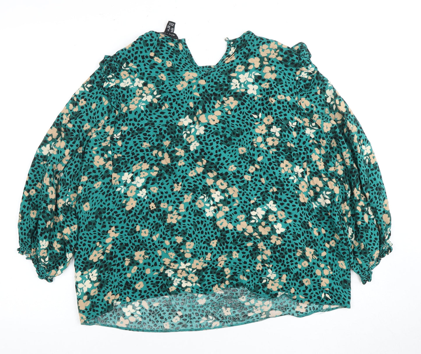 New Look Women's Multicoloured Floral Blouse Size 10