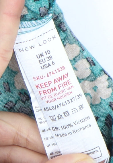 New Look Women's Multicoloured Floral Blouse Size 10