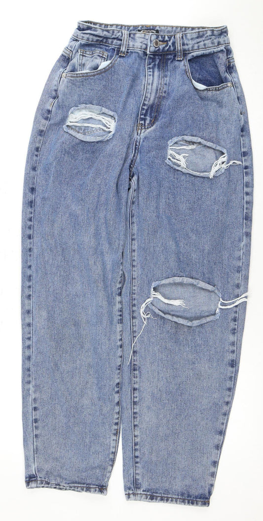 PrettyLittleThing Petite Blue Boyfriend Jeans Size 8