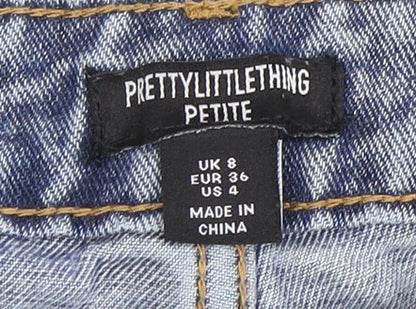 PrettyLittleThing Petite Blue Boyfriend Jeans Size 8
