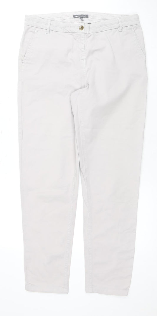 Laura Ashley Women's Grey Chino Trousers Size 14