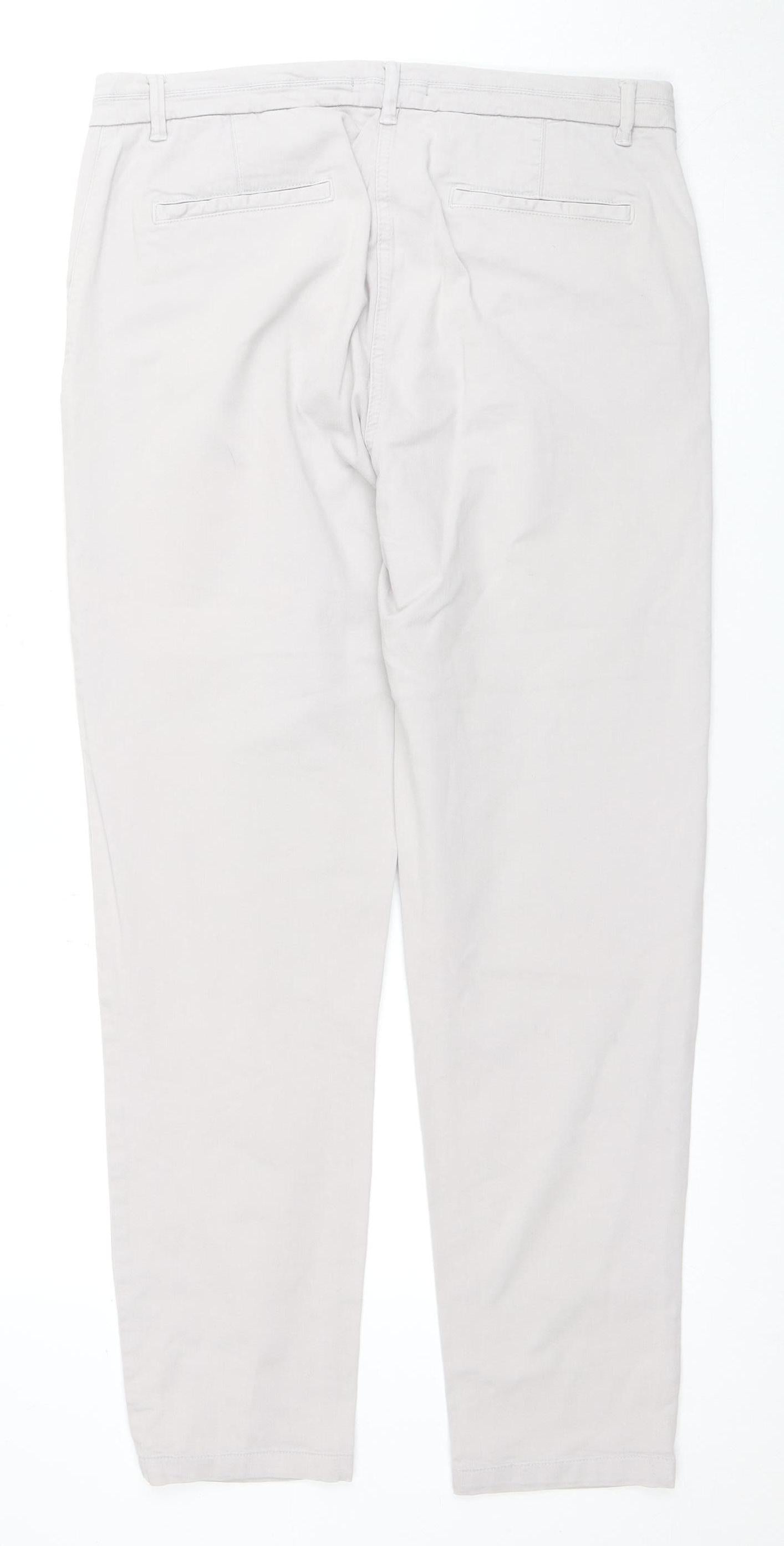 Womens UK Size 14 Laura Ashley Regular Fit Chino Grey Trousers