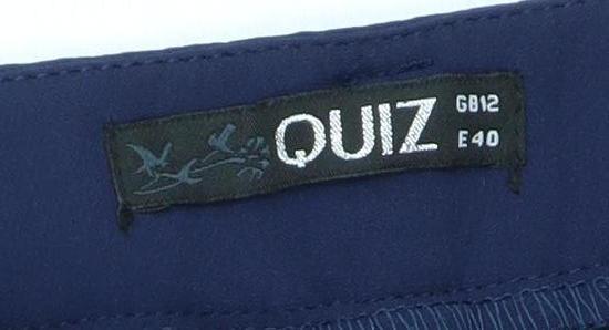 Womens UK Size 12 Quiz Regular Fit Casual Workwear Blue Trousers