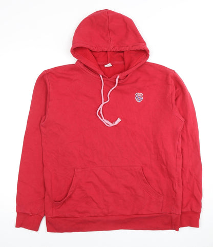 K-Swiss Men's Red Pullover Hoodie - Small