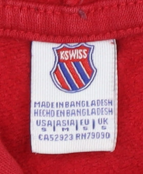 K-Swiss Men's Red Pullover Hoodie - Small