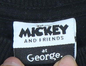 George Girls Black Minnie Mouse Sequin Pullover Hoodie 10-11Y