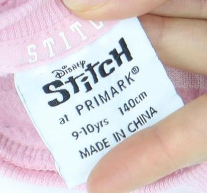 Primark Girls Pink Lilo & Stitch Fleece Sweater, 9-10 Years