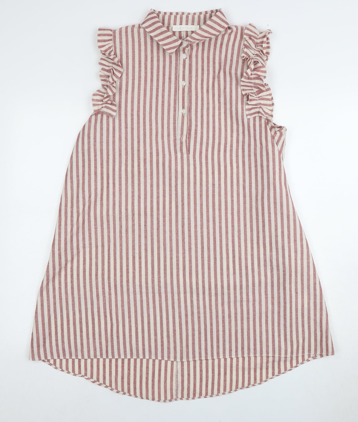 Flamant Rose Women's Striped Collared Shirt Dress