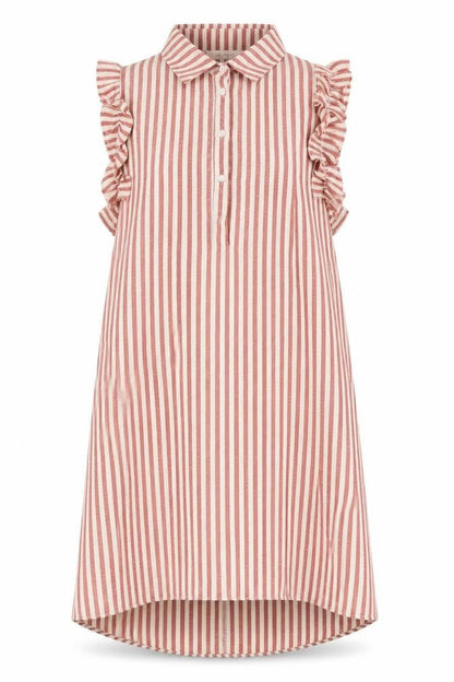 Flamant Rose Women's Striped Collared Shirt Dress
