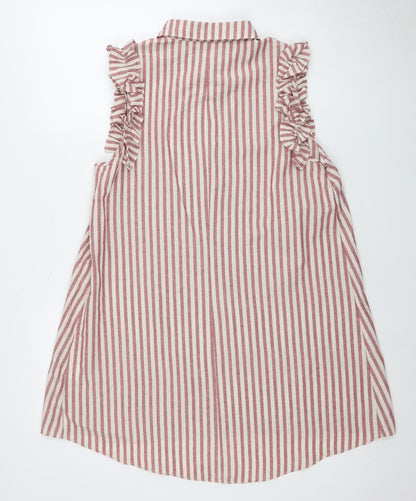 Flamant Rose Women's Striped Collared Shirt Dress