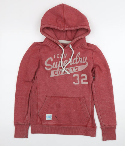 Superdry Women's Red Pullover Hoodie, XS, Casual Fleece