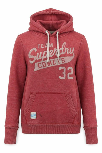 Womens UK Size XS Superdry Red Pullover Hoodie