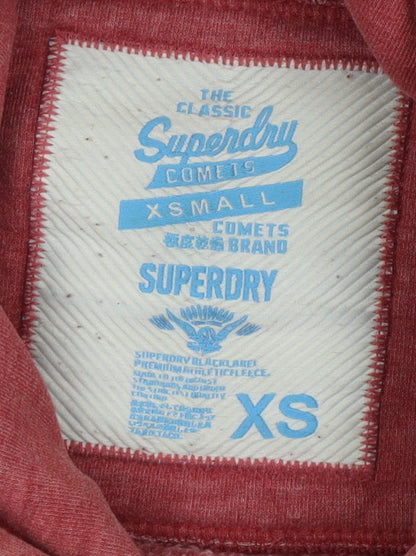 Superdry Women's Red Pullover Hoodie, XS, Casual Fleece