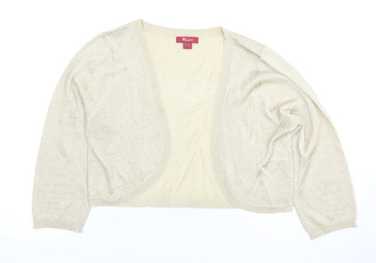 Monsoon Women Beige Size 14 Cropped Blouse