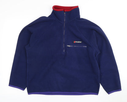 Berghaus Women's Blue 1/2 Zip Polyester Fleece Sweatshirt Size M