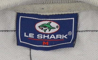 Le Shark Men's Grey Check Polo Shirt Medium
