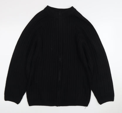 Champion Men's Black Full Zip Jumper - Size L, Chunky-Knit