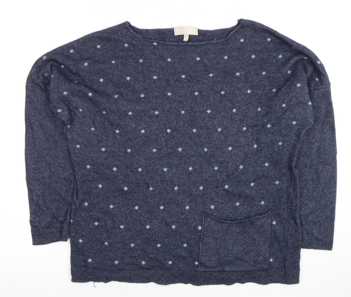 Womens UK Size S Benedetta B. Blue Pullover Jumper