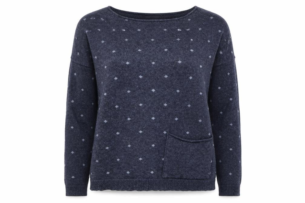 Benedetta B Women's Blue Pullover Jumper, Size S, Merino Blend, Casual Elegance