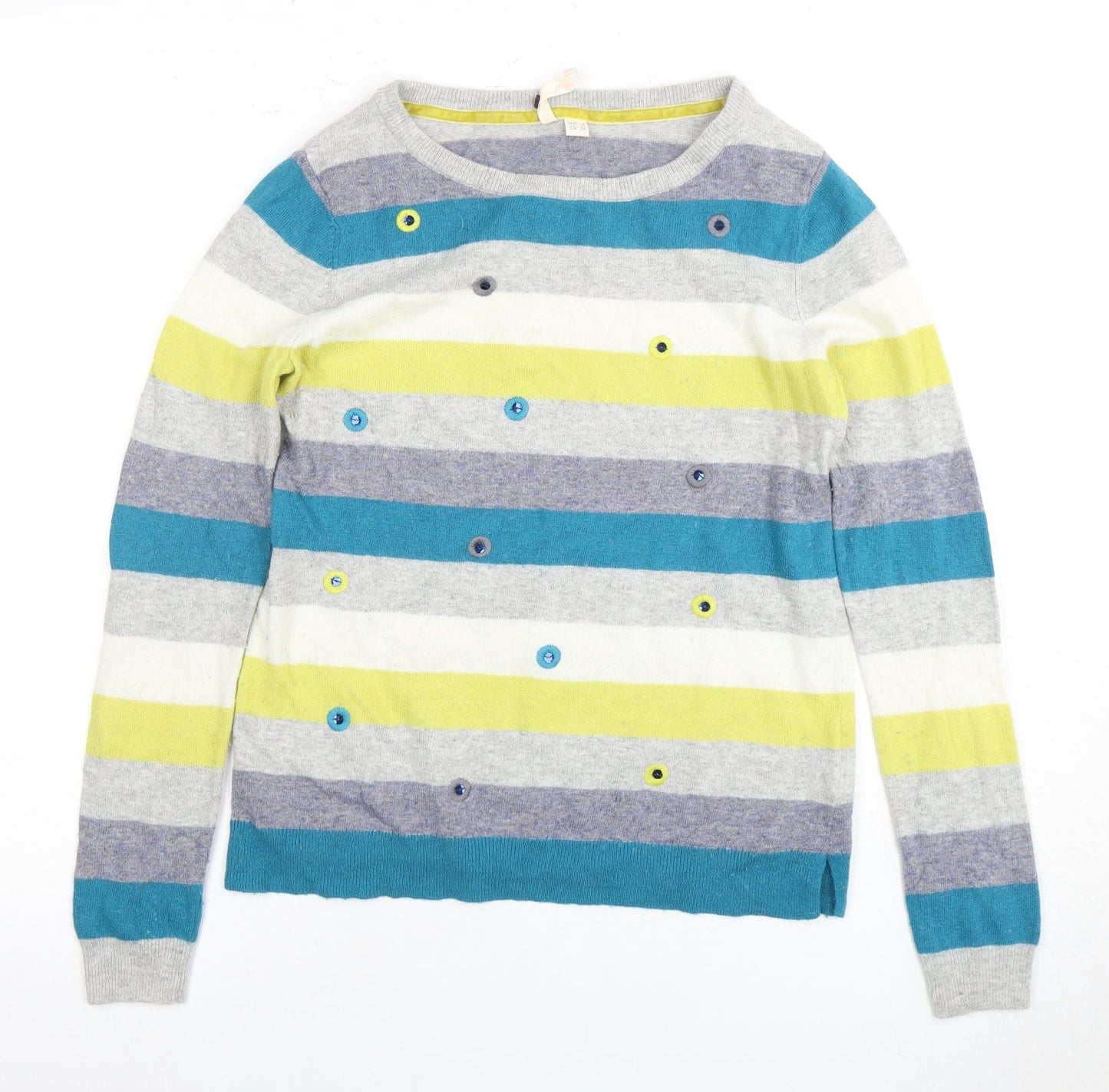 Miss Stuff Women's Multicoloured Striped Jumper