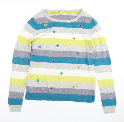 Miss Stuff Women's Multicoloured Striped Jumper