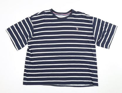 U.S. Polo Assn. Unisex Blue Striped T-Shirt Size 20 Cotton