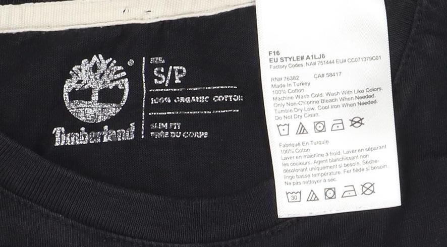 Timberland Men's Black Crew Neck Logo T-Shirt Size S