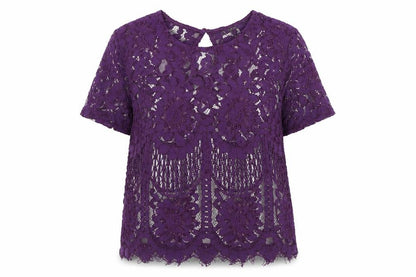 Next Women's Purple Lace Blouse Size 10