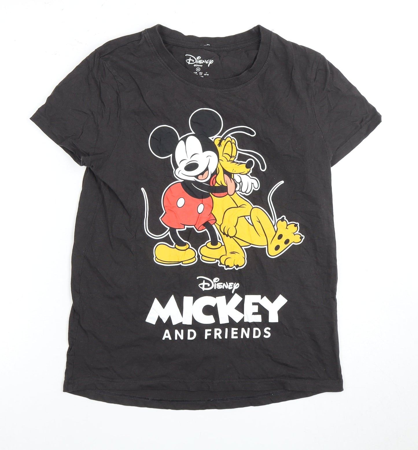 Disney Women's Black Mickey & Friends T-Shirt - Size 8