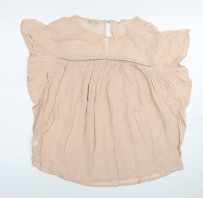 Womens UK Size 14 NEXT Beige Basic Blouse