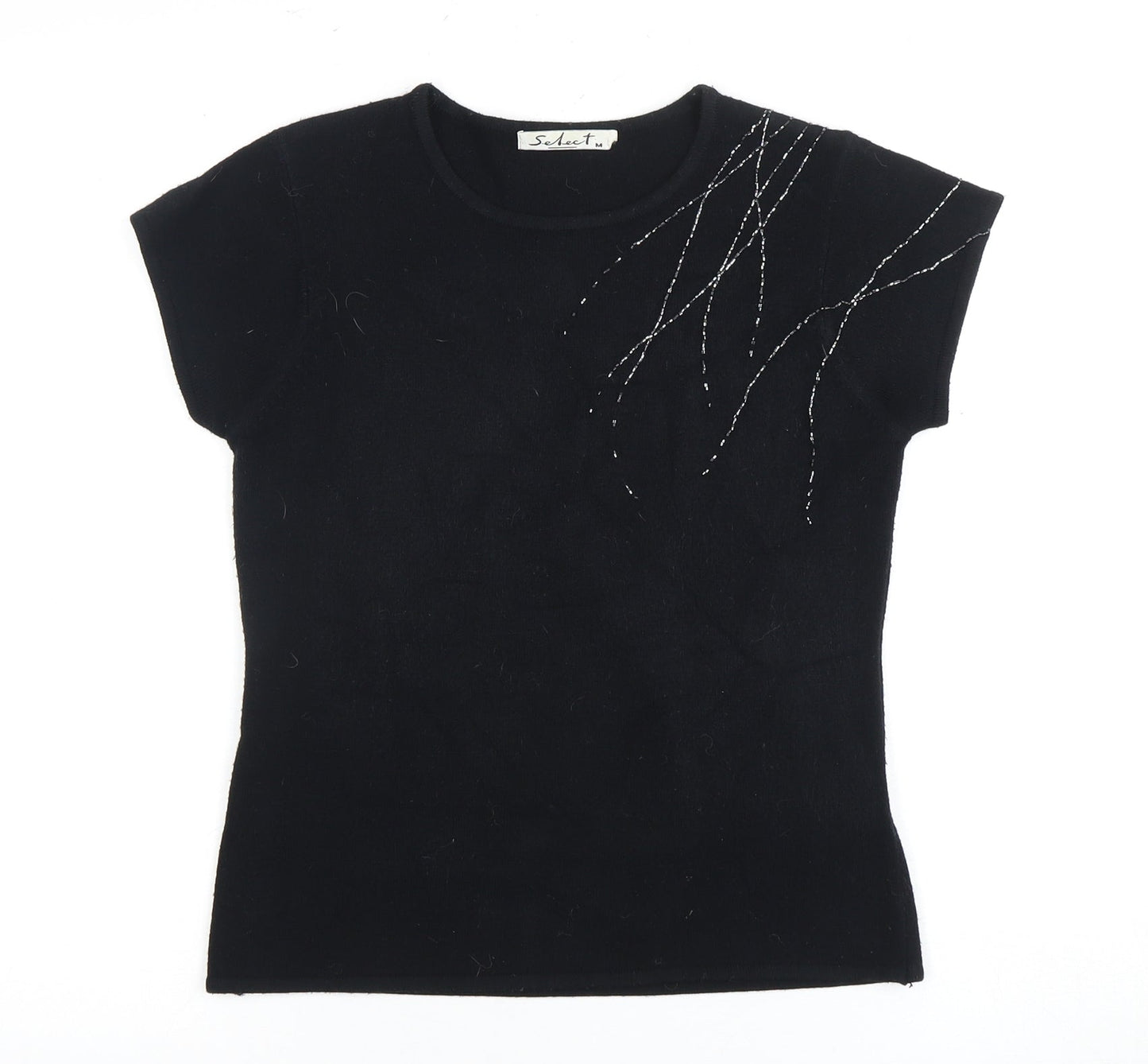 Womens UK Size M Select Black Basic T-Shirt