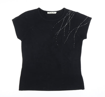 Womens UK Size M Select Black Basic T-Shirt