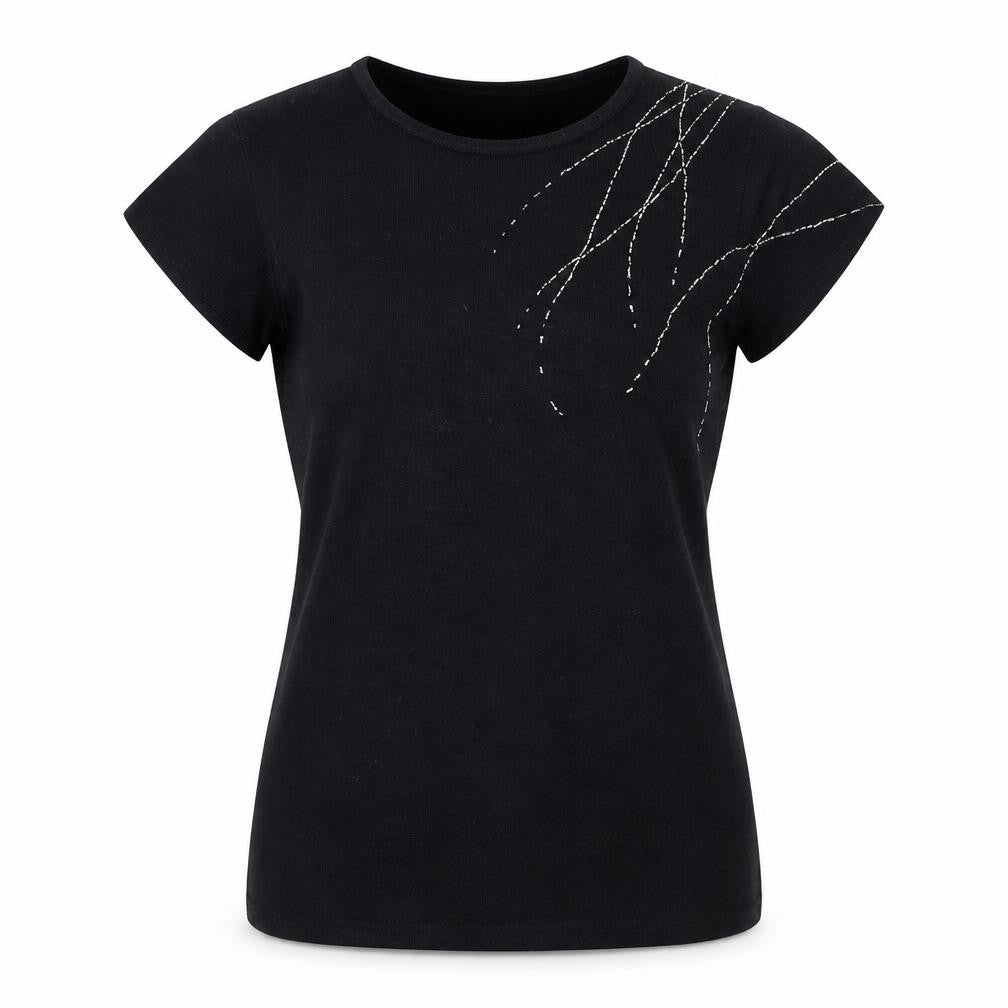 Womens UK Size M Select Black Basic T-Shirt