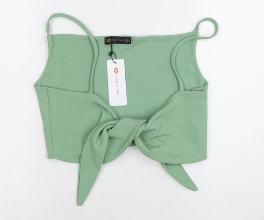 I Saw It First Women's Green Camisole Tank Top Size 12