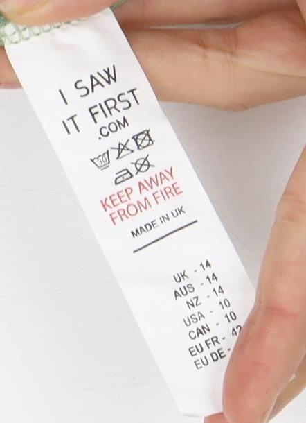 I Saw It First Women's Green Camisole Tank Top Size 12