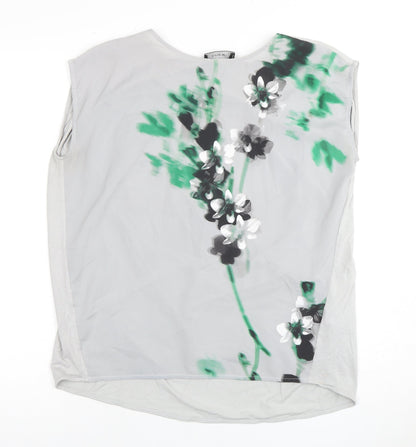 Marks and Spencer Women's Grey Floral Blouse Size 14