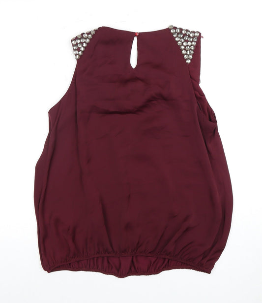 Womens UK Size 14 Redherring Purple Basic Blouse
