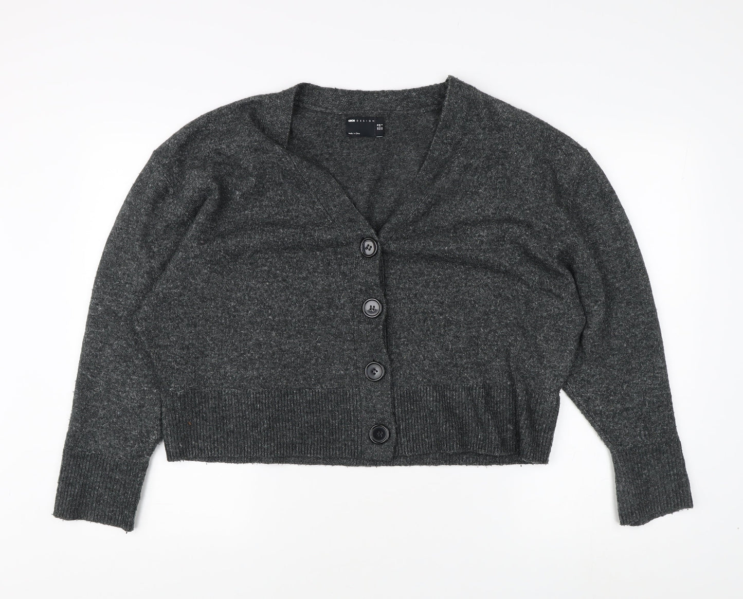 ASOS DESIGN Women's Grey Cardigan UK 10 V-Neck