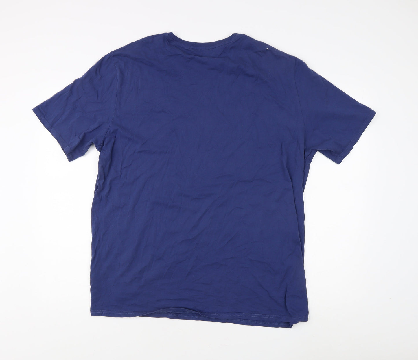 Marks and Spencer Men’s Blue XL Solid T-Shirt