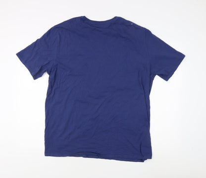 Marks and Spencer Men’s Blue XL Solid T-Shirt