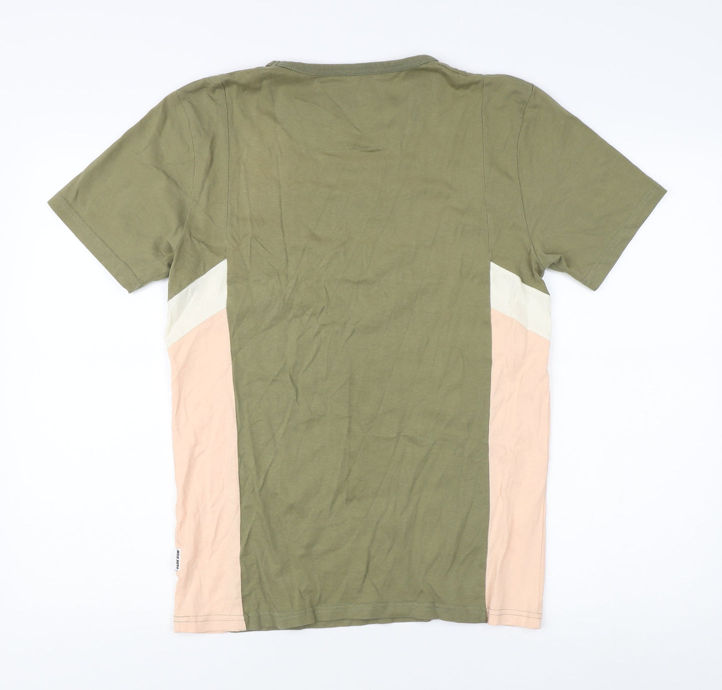 Park Row Women's Green Colourblock T-Shirt - Medium