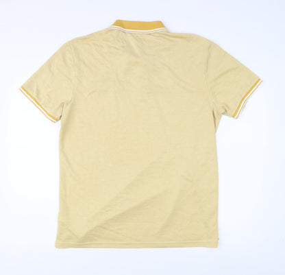 Marks and Spencer Men's Beige Polo Shirt - Size L