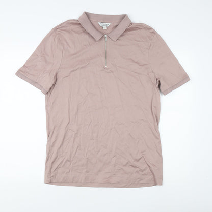 Marks and Spencer Men's Beige Polo L Short Sleeve