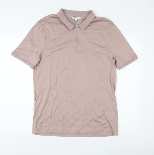 Marks and Spencer Men's Beige Polo L Short Sleeve