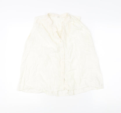Womens UK Size XS Uniqlo White Basic Button-Up